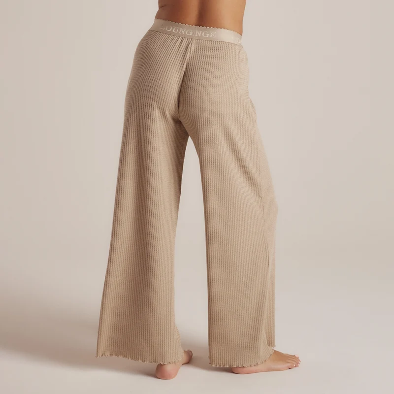 Soft Waffle Pyjama-Hose - Hellbraun