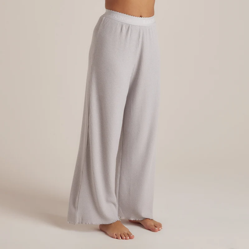 Soft Waffle Pyjama-Hose - Eisgrau