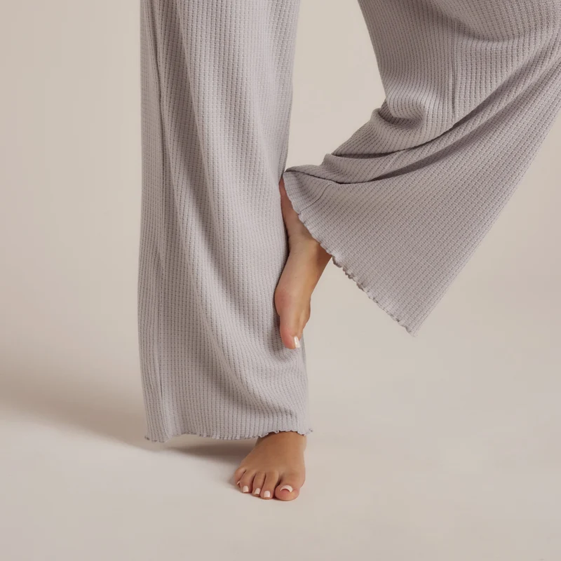 Soft Waffle Pyjama-Hose - Eisgrau