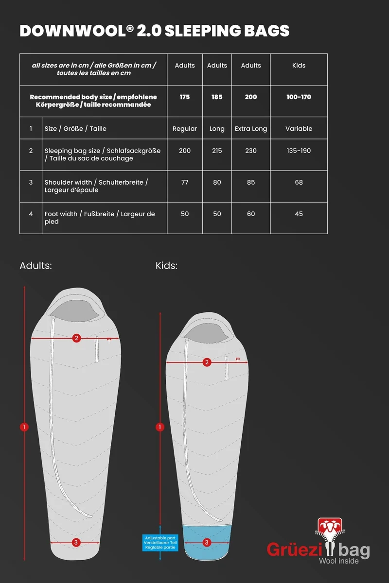 DownWool 2.0 Extreme Light Schlafsack Regular | 8 °C