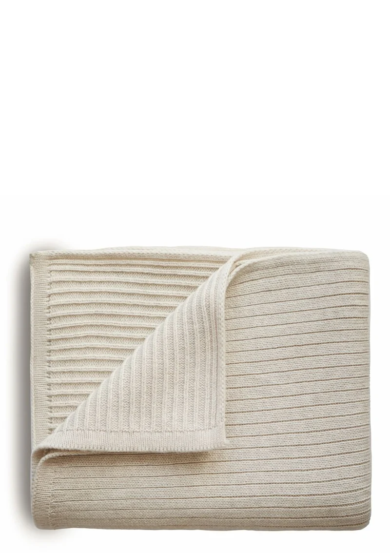 Strick-Babydecke Beige Melange