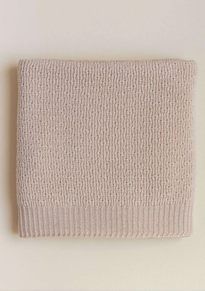 Merino Decke 'Dora' oat