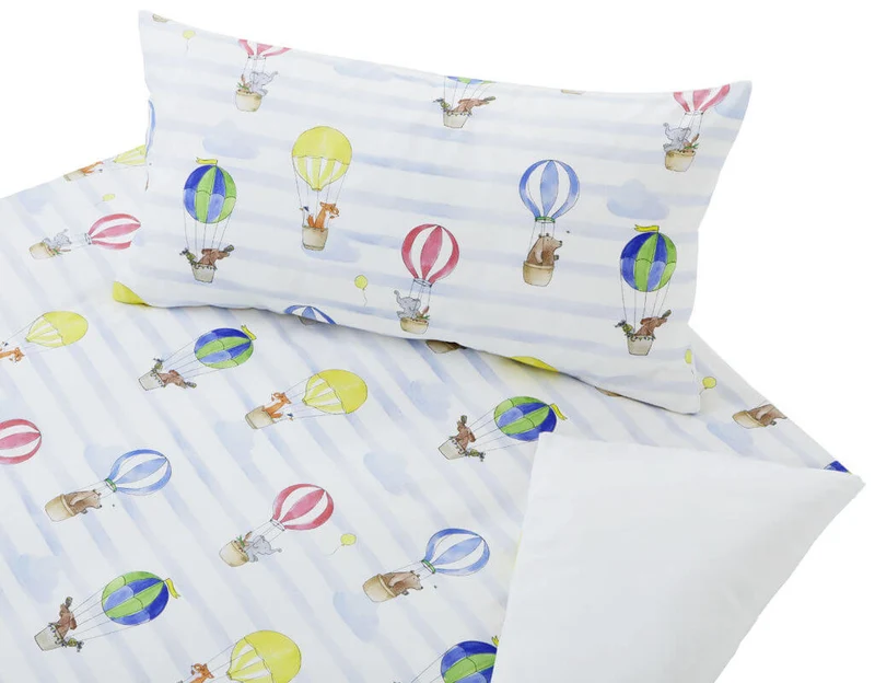 Bio Satin-Kinderbettwäsche Ballon