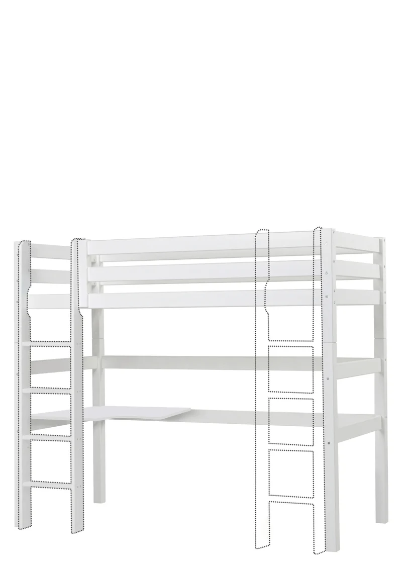 'ECO Luxury' MEGA-Bett mit Schreibtisch & Lounge-Modul weiß 200 x 90 cm