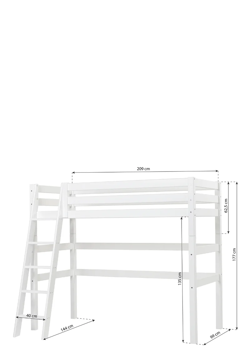 'ECO Luxury' Hochbett weiß 200 x 90 cm