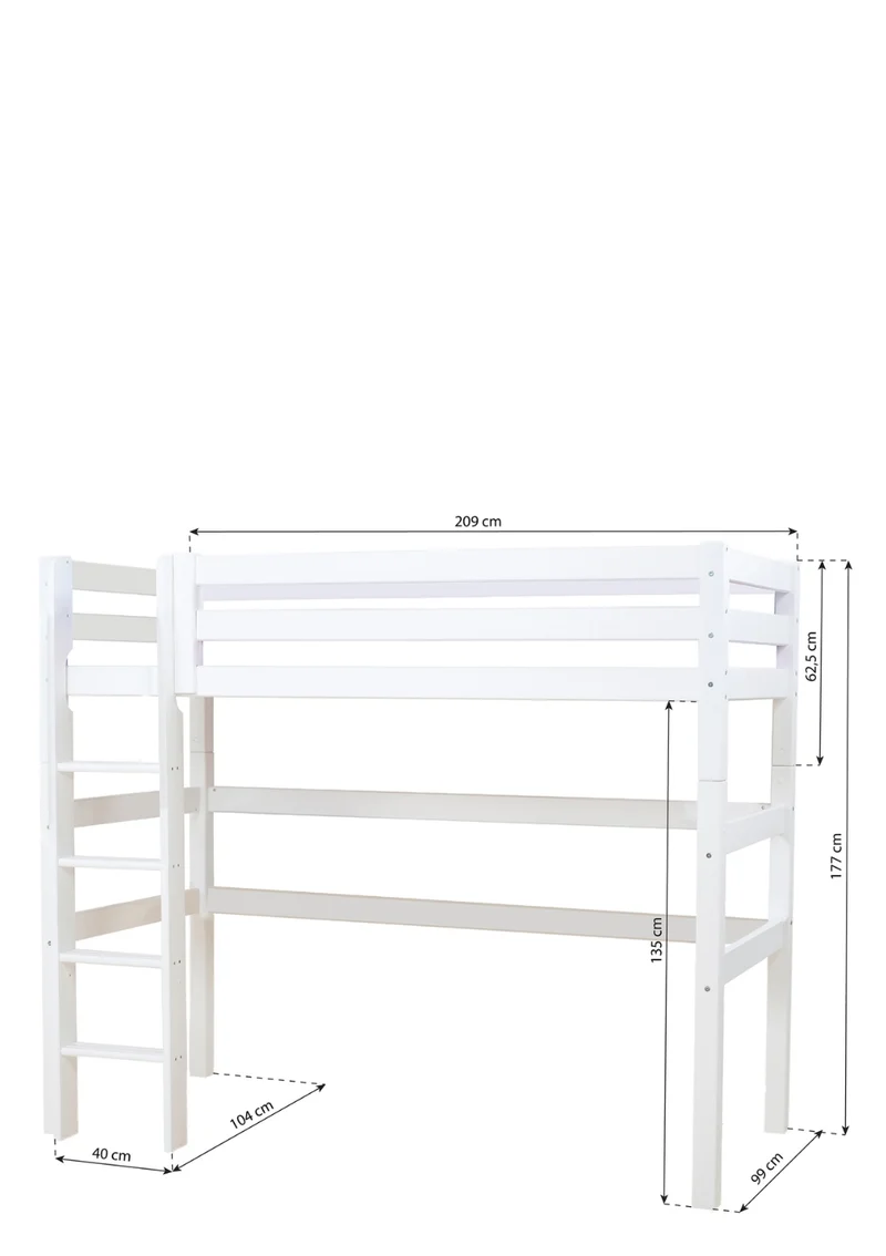 'ECO Luxury' Hochbett weiß 200 x 90 cm