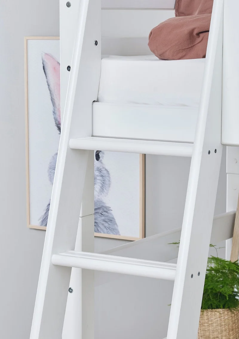 'ECO Luxury' Hochbett mit Schreibtisch weiß 200 x 90 cm