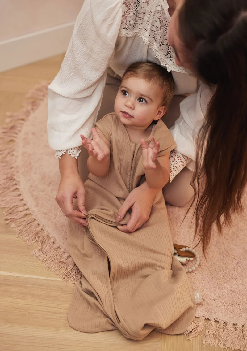 Jersey Baby Schlafsack Jersey 'Ajour' TOG 0,5 Biscuit