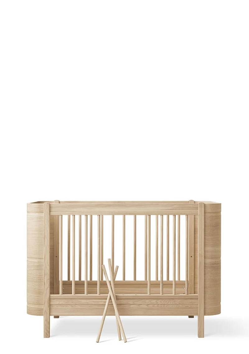 Babybett 'Wood Mini+' Eiche 122-162 x 68 cm