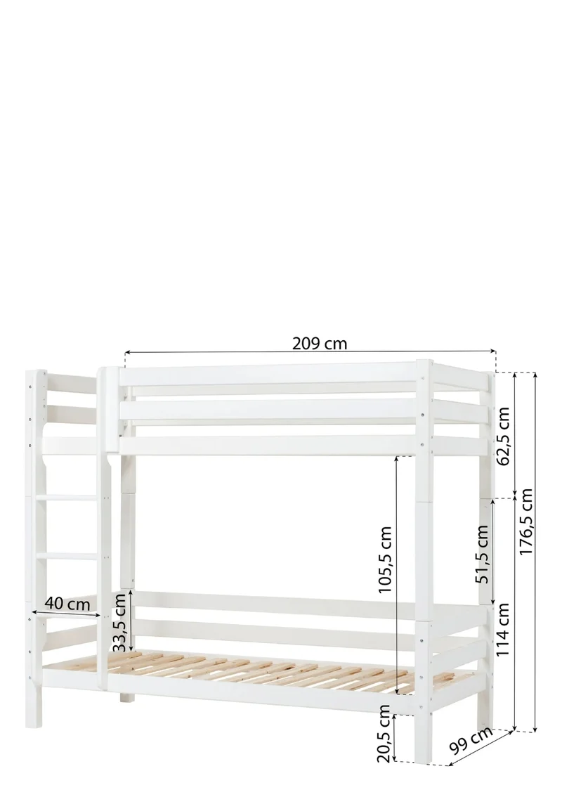 'ECO Luxury' Hohes Etagenbett weiß 200 x 90 cm