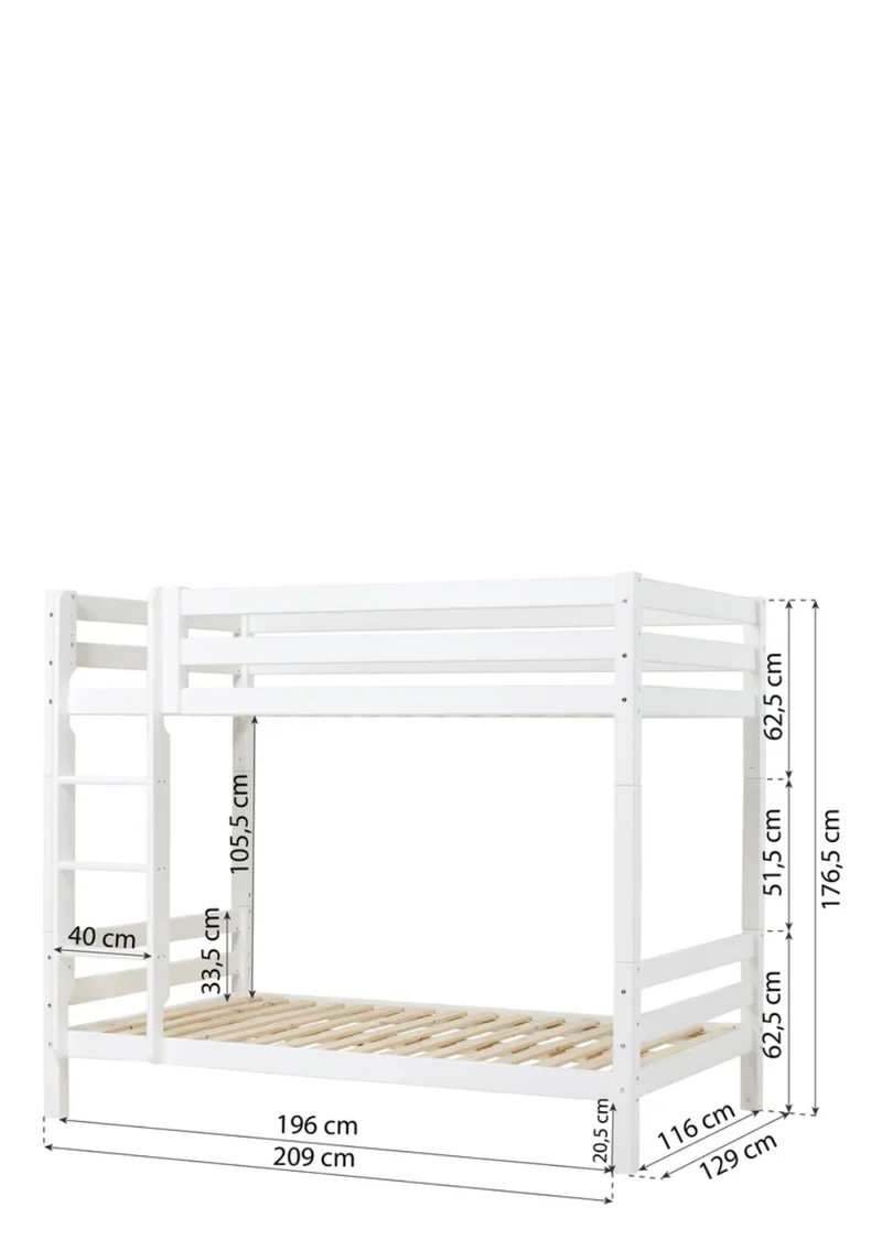 'ECO Luxury' Hohes Etagenbett weiß 200 x 120 cm