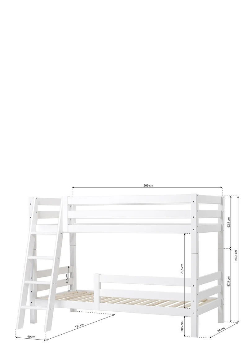 'ECO Luxury' Etagenbett weiß 200 x 90 cm