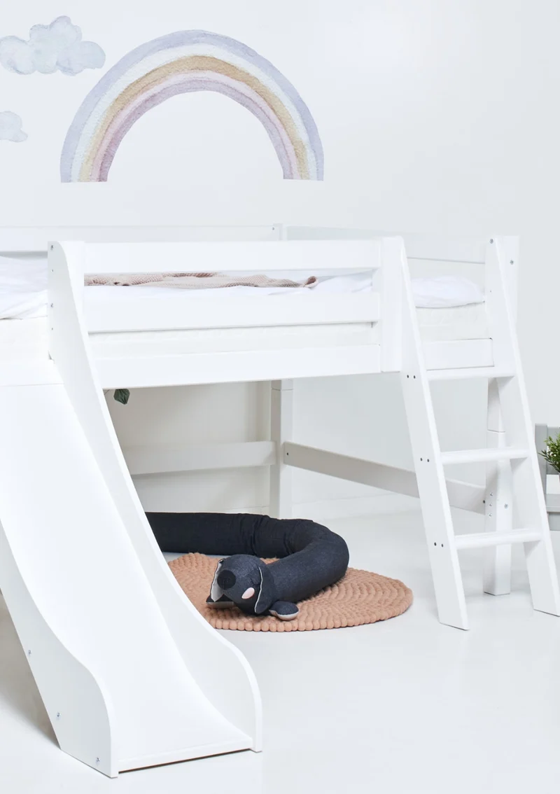 'ECO Luxury' Spielbett mit Rutsche weiß 200 x 120 cm