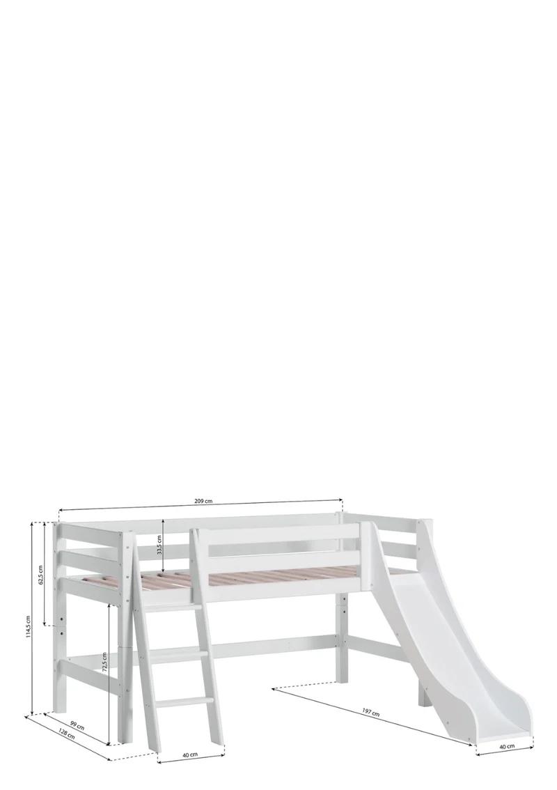 'ECO Luxury' Spielbett mit Rutsche weiß 200 x 90 cm