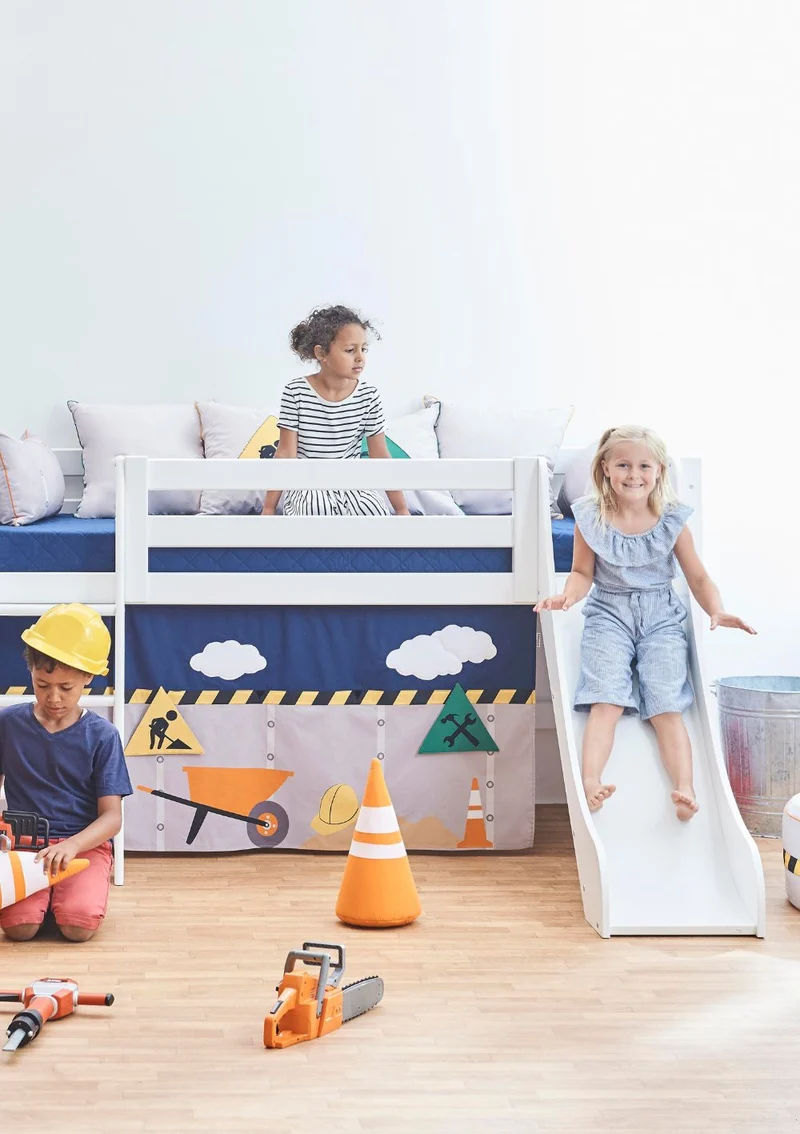 'ECO Luxury' Spielbett mit Rutsche weiß 200 x 90 cm