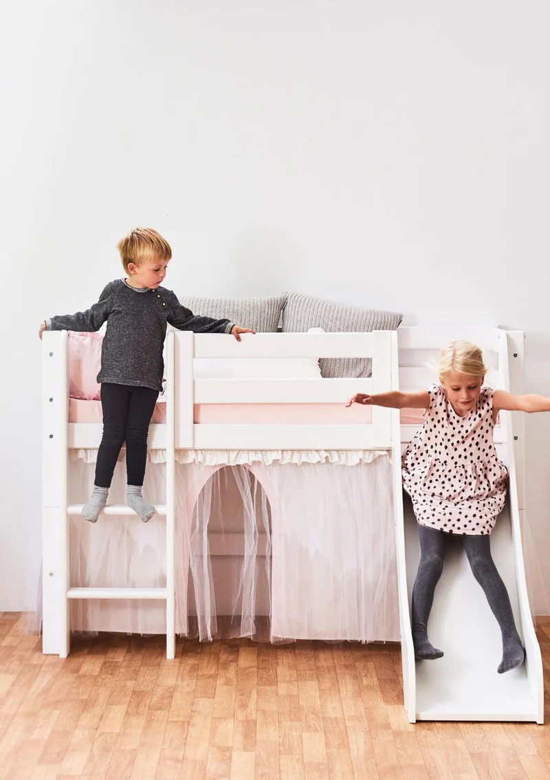 'ECO Luxury' Spielbett mit Rutsche weiß 160 x 70 cm