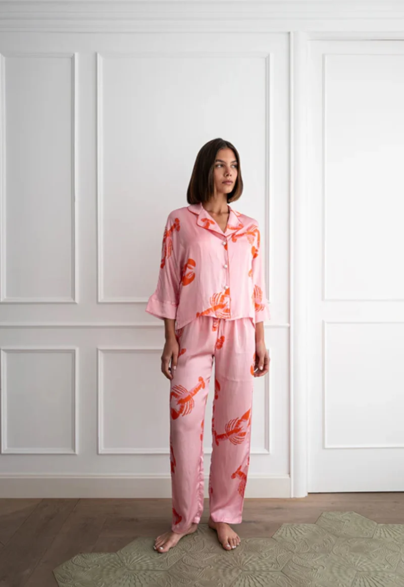 The Lobster – Pyjamahose aus Modal, Größen M und L