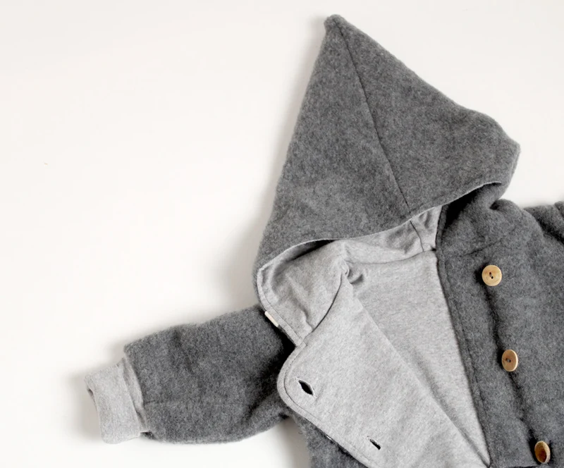 Wollfleece Overall mit Knöpfe, GOTS