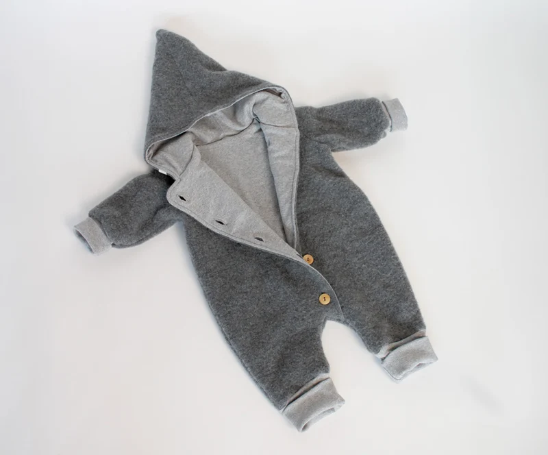 Wollfleece Overall mit Knöpfe, GOTS
