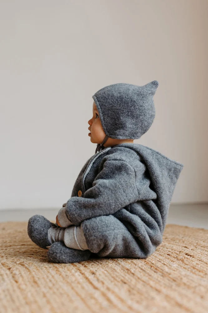 Wollfleece Overall mit Knöpfe, GOTS