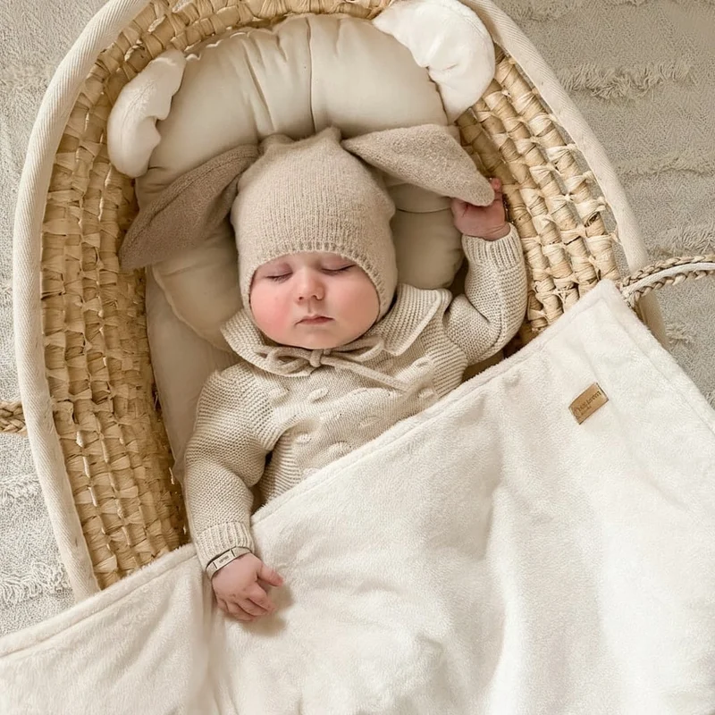 Babydecke inkl. Bärenkissen | Baumwolle & Velboa