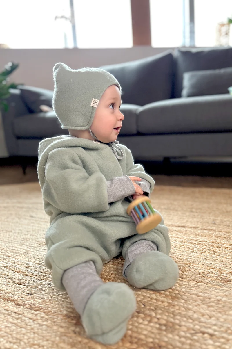 Wollfleece Overall mit Zipp, GOTS