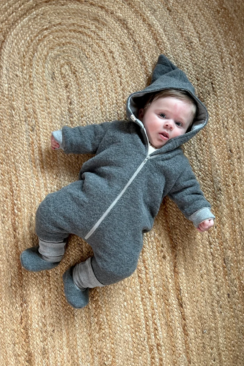 Wollfleece Overall mit Zipp, GOTS