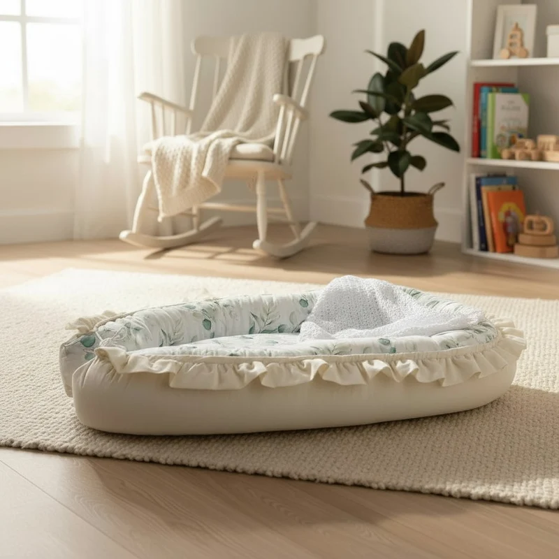 Babynest mit Rüschen | Premium Baumwolle