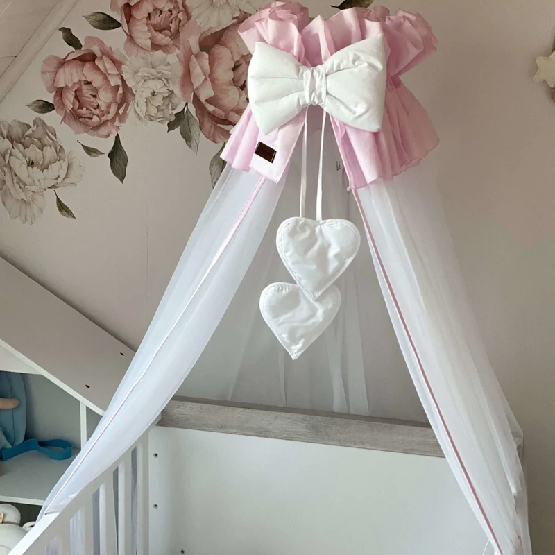 Betthimmel aus Baumwolle/Chiffon | Vanille