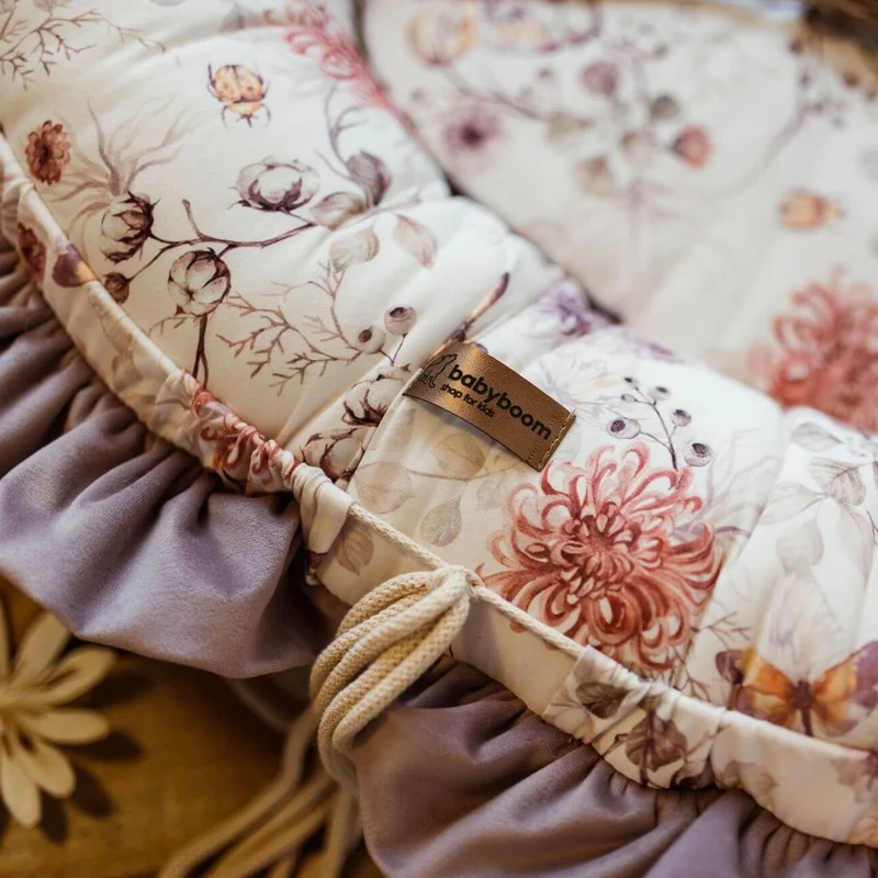 Premium Babynest mit Rüschen | Premium Baumwolle & Samt