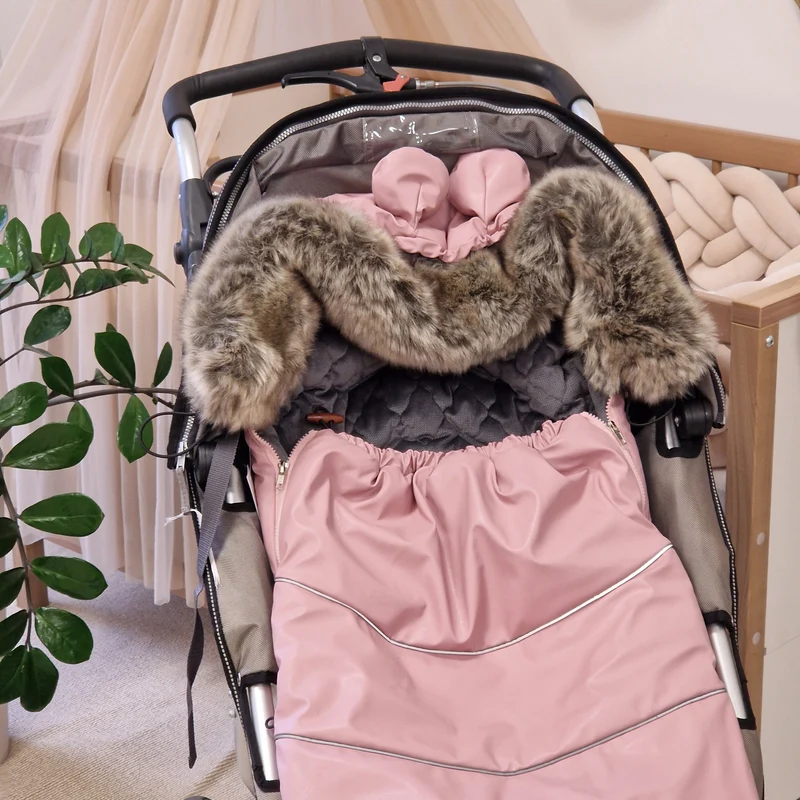 Winterfußsack | Öko-Leder | Candy Pink