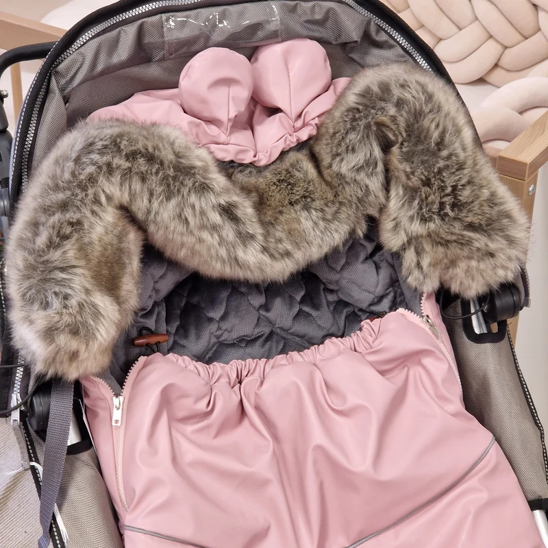 Winterfußsack | Öko-Leder | Candy Pink
