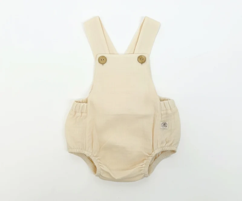 Musselin Latzhose kurz, GOTS