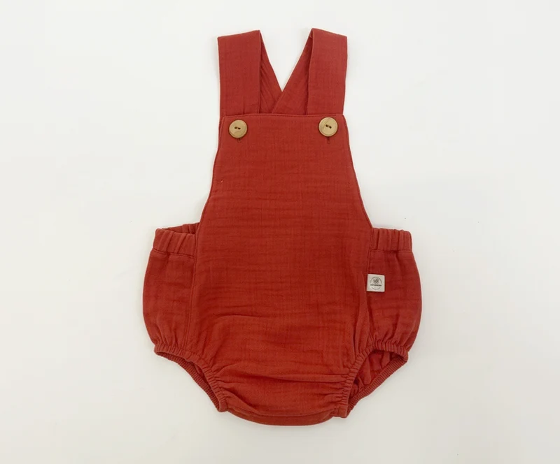 Musselin Latzhose kurz, GOTS