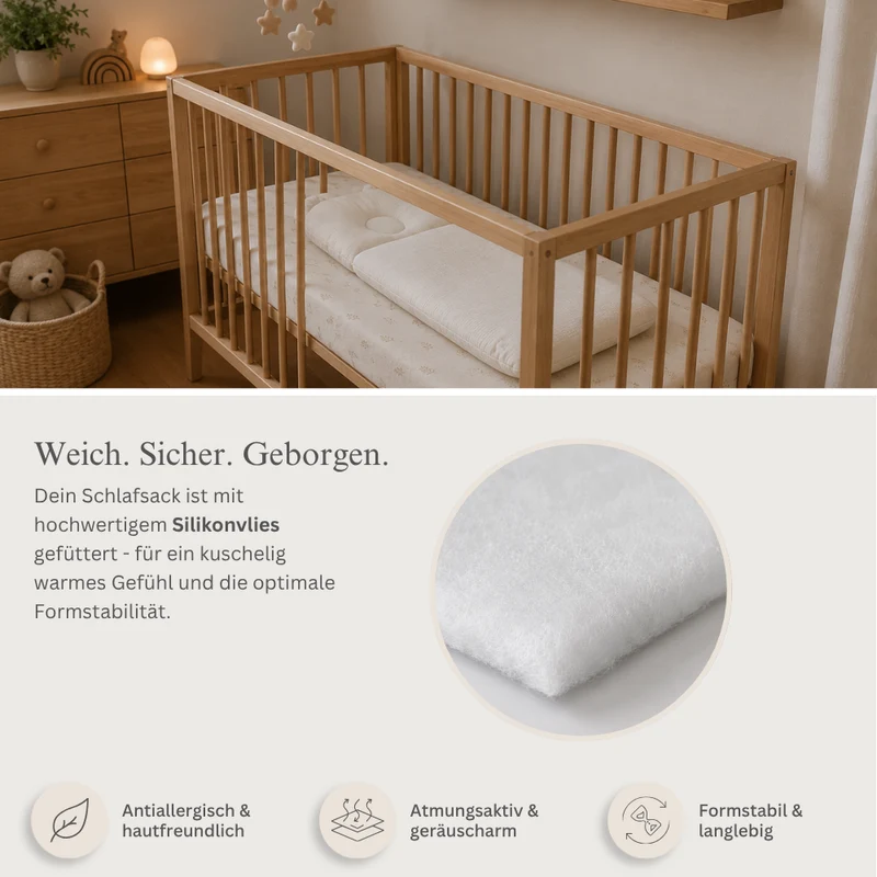 Babyschlafsack mit Bärenohren | Musselin