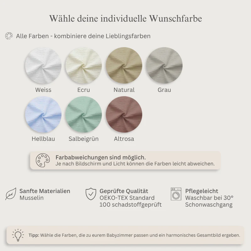 Babyschlafsack mit Bärenohren | Musselin
