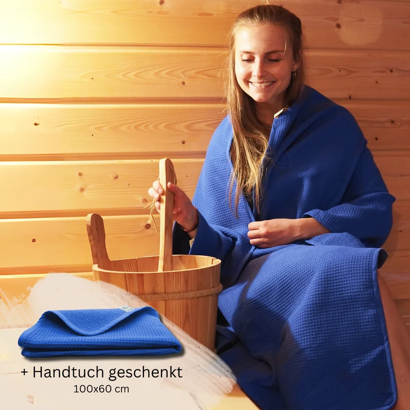 Saunahandtuch aus 100% Baumwolle · Azurblau