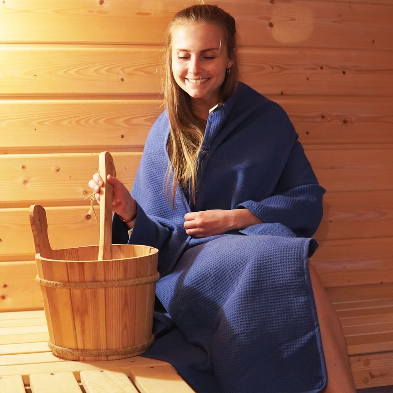 Saunahandtuch aus 100% Baumwolle · Azurblau
