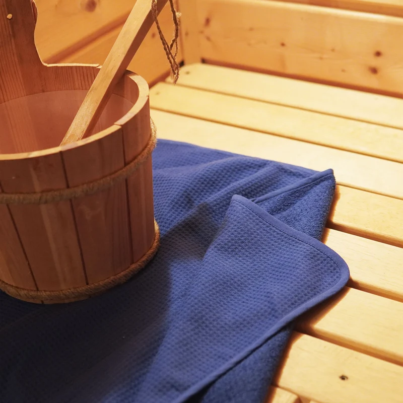 Saunahandtuch aus 100% Baumwolle · Azurblau