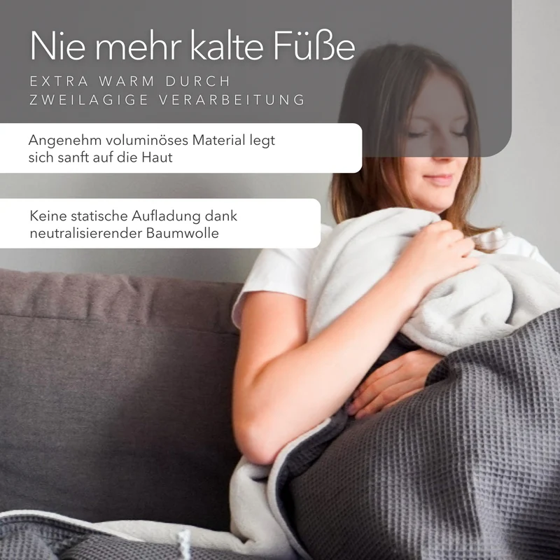 Kuscheldecke mit Ärmeln · Vollkommen · Grau · Gletschergrau