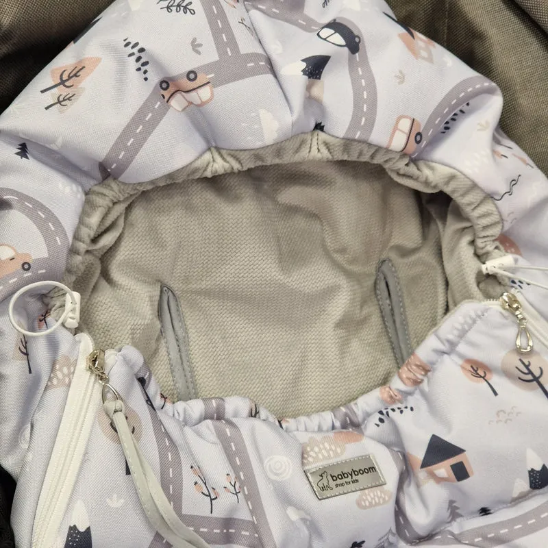 Winterfußsack inkl. Handmuff | Hellgrau & Skandinavia