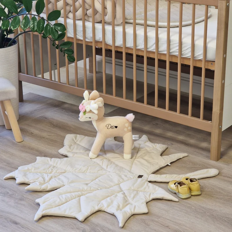 Spielmatte | Krabbeldecke | Dekoration "Ahorn" | Baumwolle | Natural