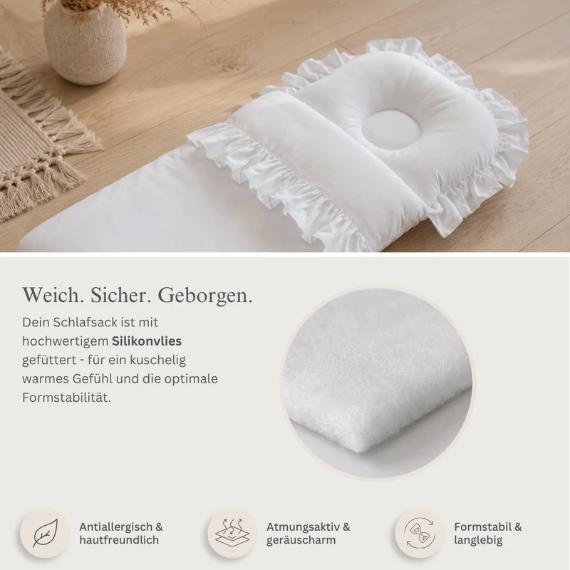 Babyschlafsack mit Rüschen | Baumwolle