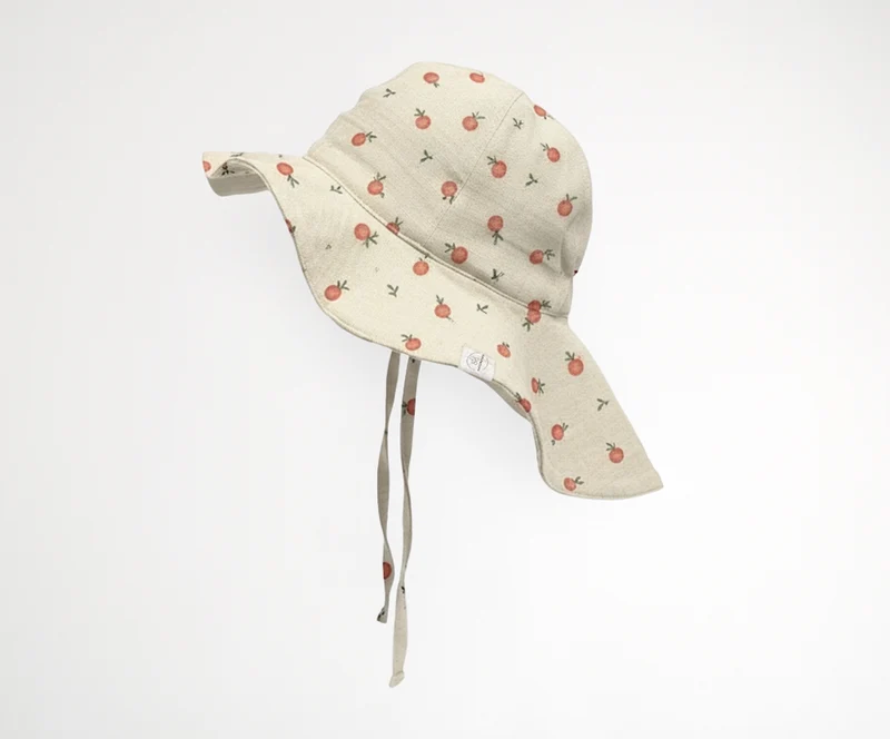 Musselin Sonnenhut mit Nackenschutz, GOTS