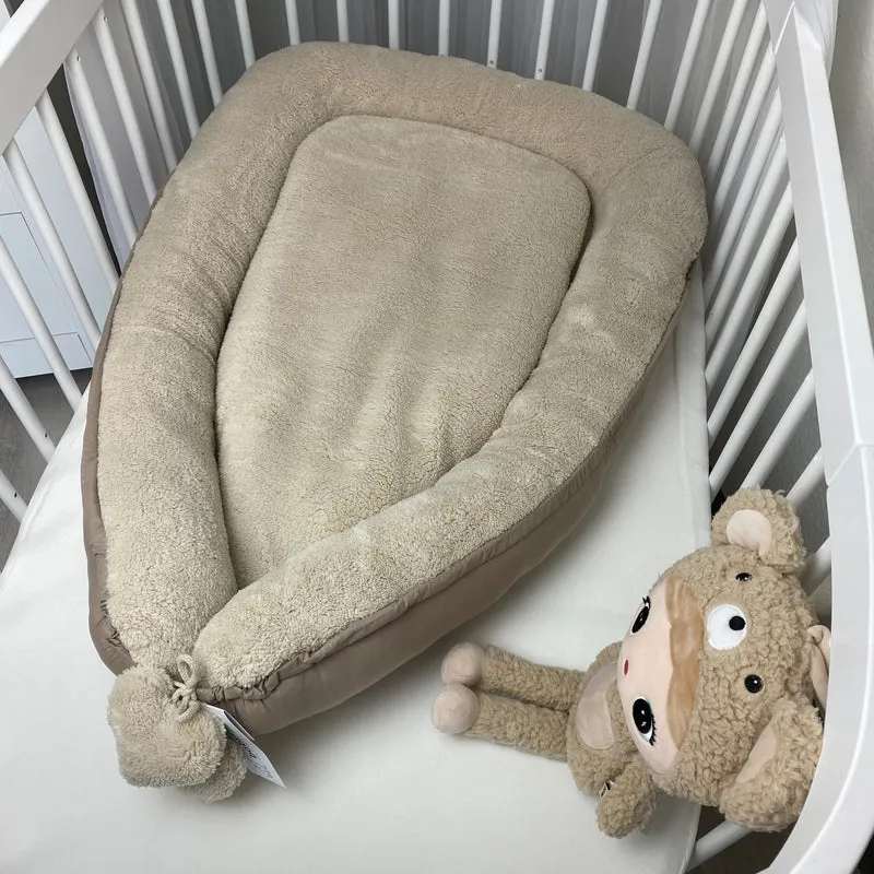 Babynest "Premium-Linie" | Baumwolle & Teddy-Stoff