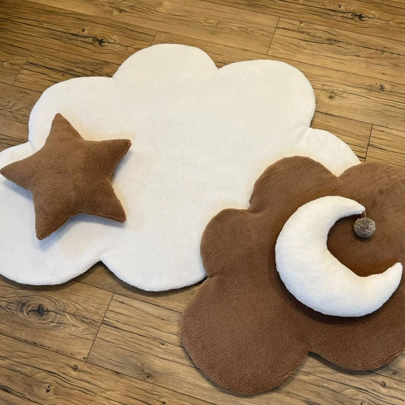 Krabbeldecke Wolke "Premium-Linie" | Baumwolle & Teddy-Stoff