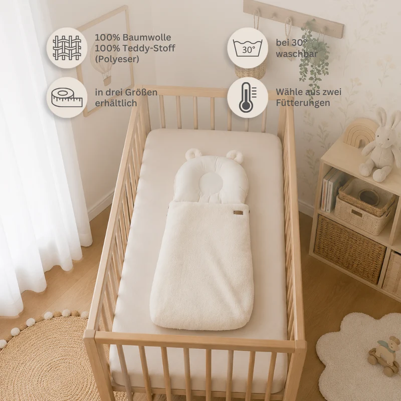 Babyschlafsack "Premium-Linie" | Baumwolle & Teddy-Stoff