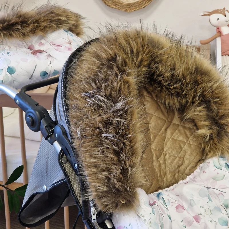 Winterfußsack mit Handmuff ESKIMO | Libelle & Samt Cappuccino gesteppt