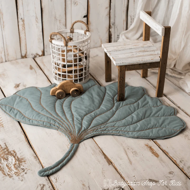 Spielmatte | Krabbeldecke | Dekoration "Ginkgoblatt" | Baumwolle - Gr. XL