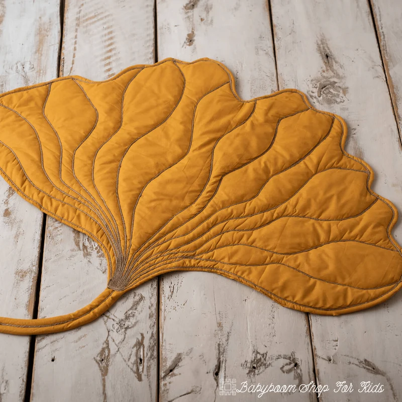 Spielmatte | Krabbeldecke | Dekoration "Ginkgoblatt" | Baumwolle - Gr. XL